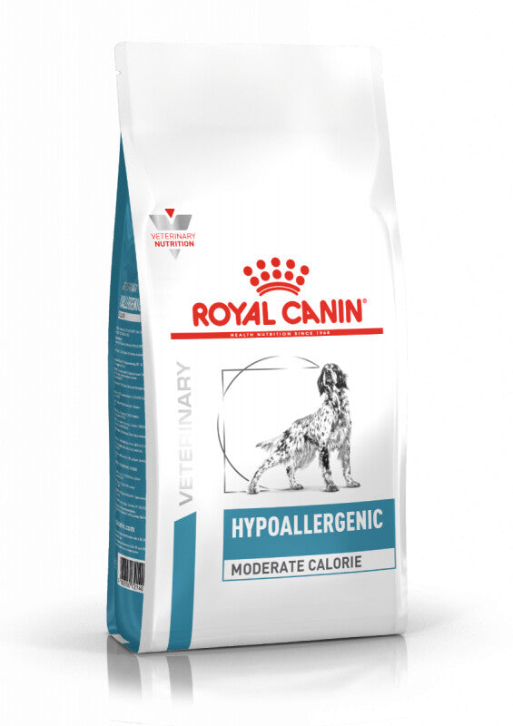 Croquettes Royal Canin hypoallergéniques à teneur calorique modérée pour chiens, 14 kg